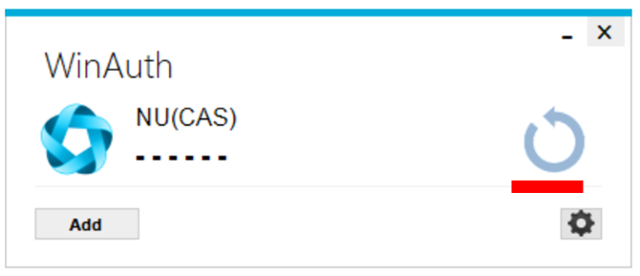 WinAuth 6桁の数字非表示状態